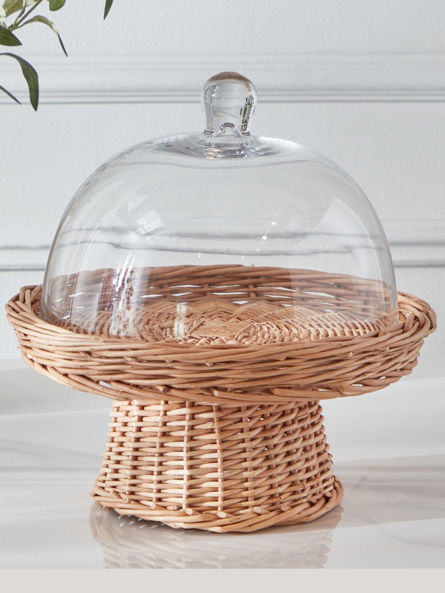 Minimalist 2-Piece Glass Cake Dome Set