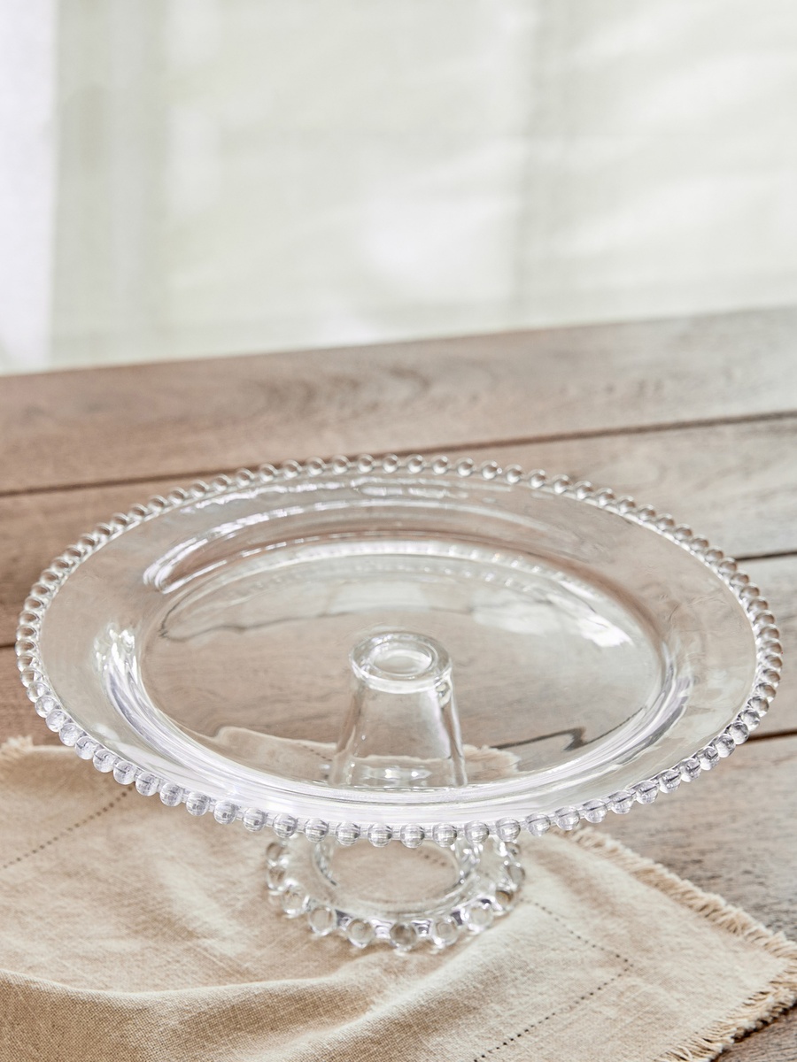 Merriam Beaded Cake Stand with Pedestal - 30.5 cm