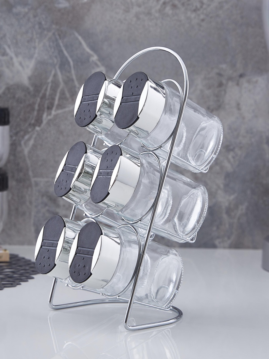 Karl 7-Piece Spice Jar Set with Rack