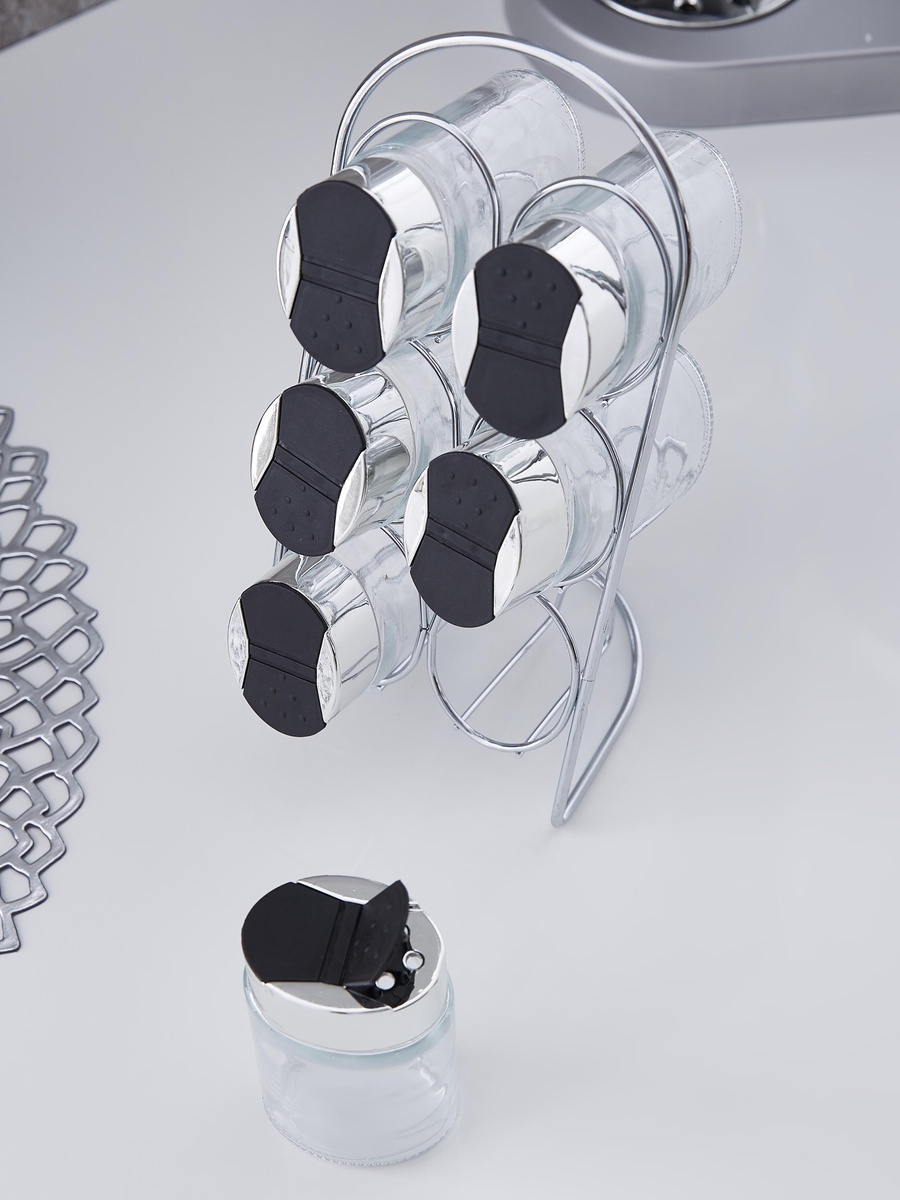 Karl 7-Piece Spice Jar Set with Rack