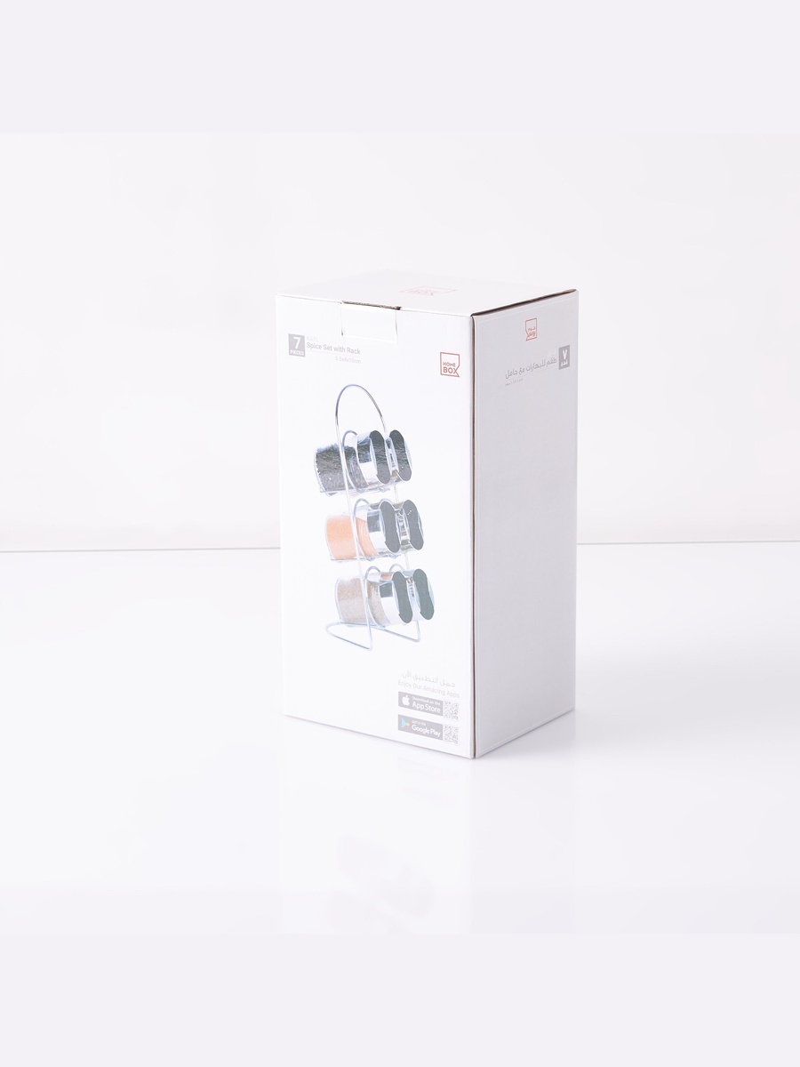 Karl 7-Piece Spice Jar Set with Rack