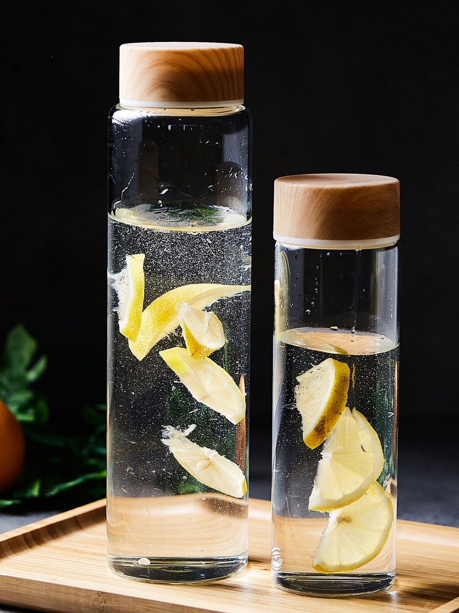 Coolers Borosilicate Bottle with Wooden Finish Lid - 500 ml