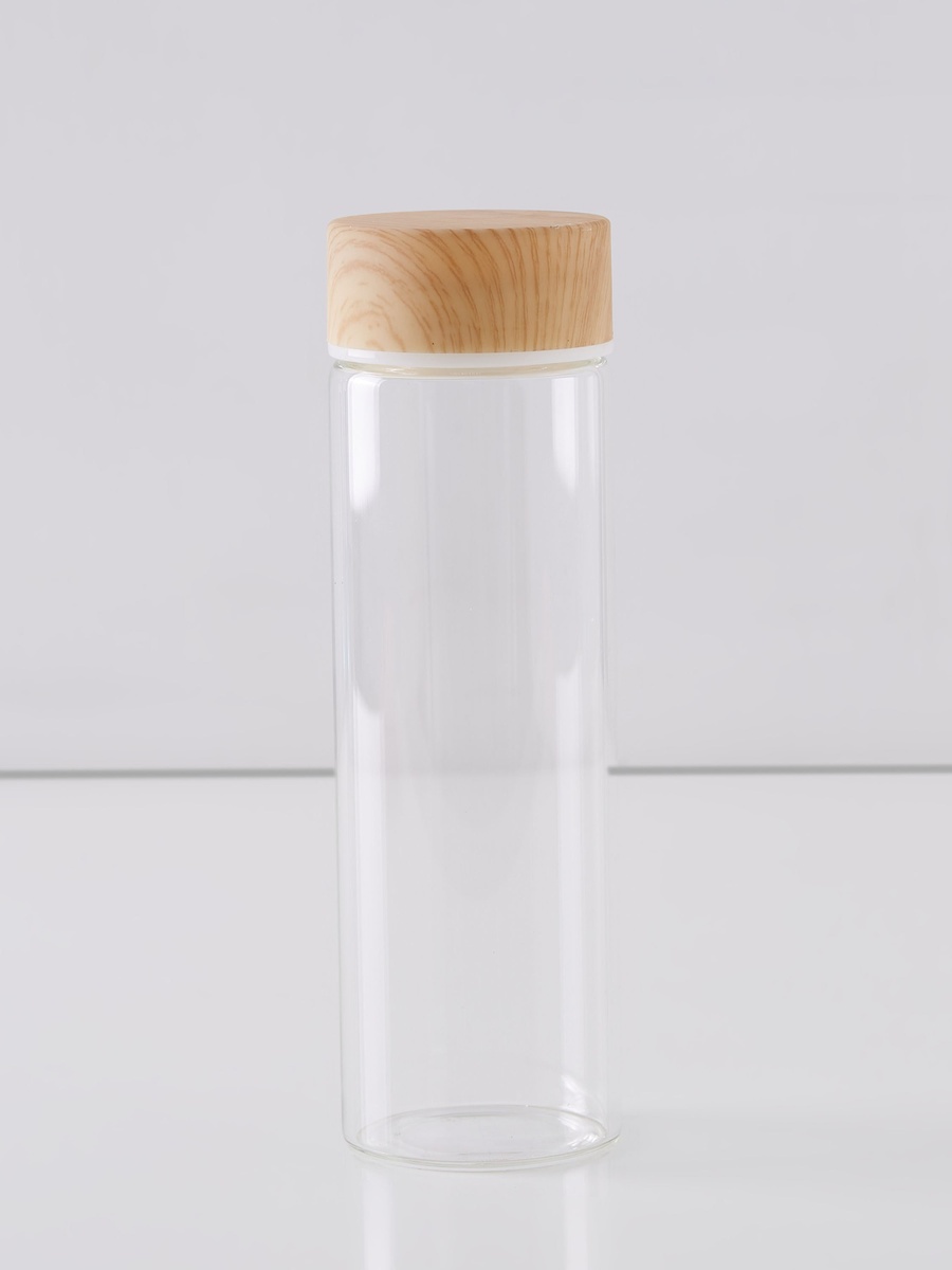 Coolers Borosilicate Bottle with Wooden Finish Lid - 500 ml