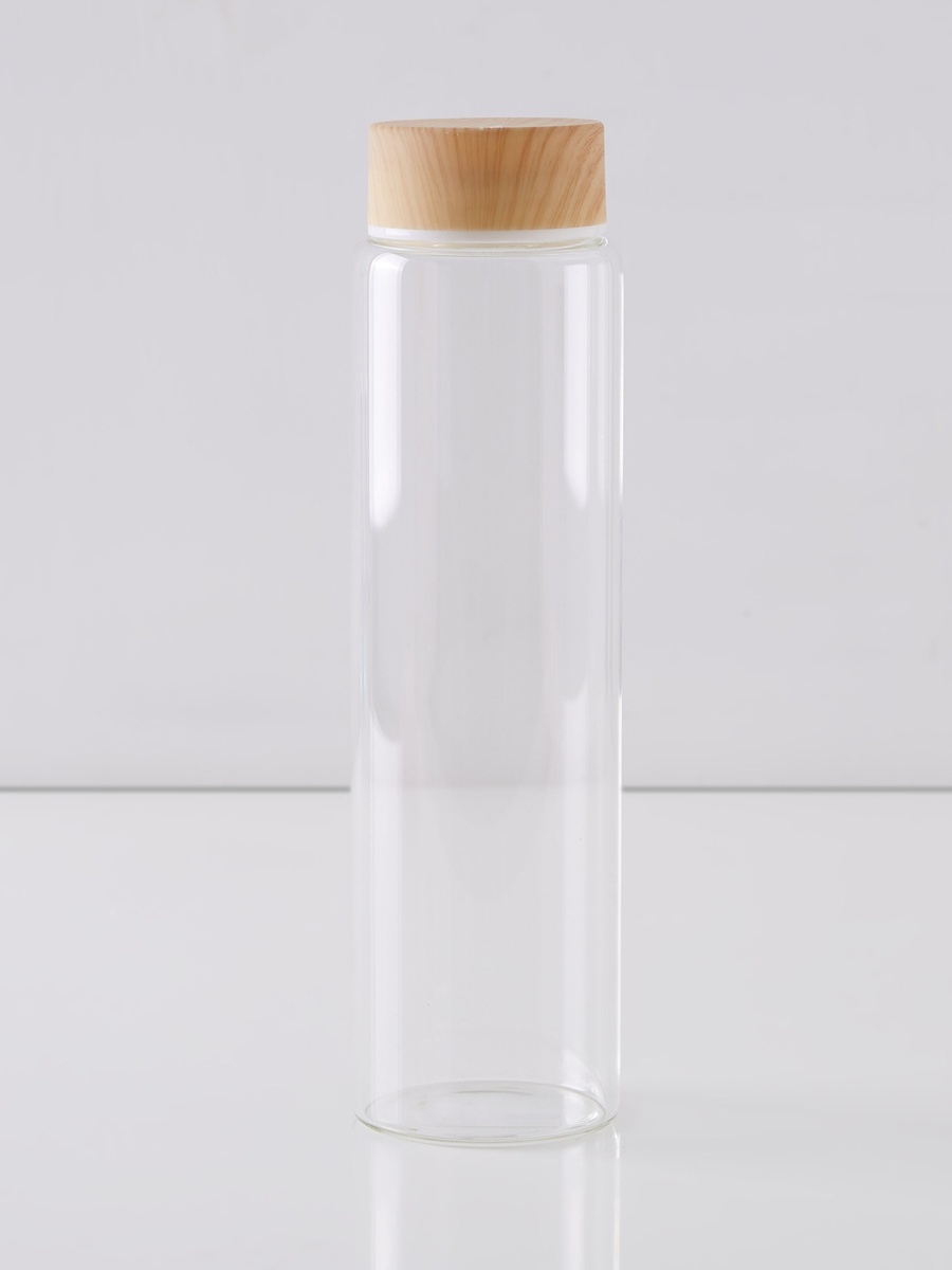 Coolers Borosilicate Bottle with Wooden Finish Lid - 1 L