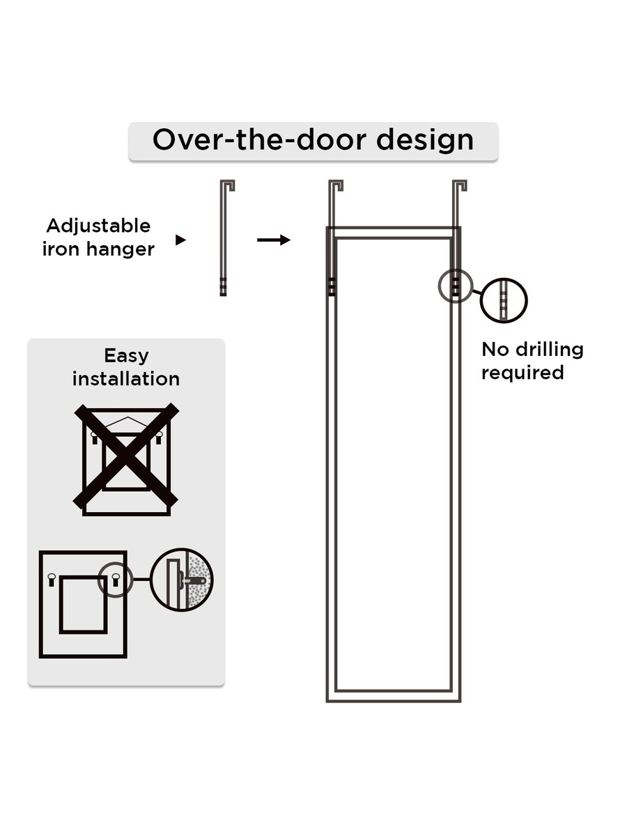 Aroma Over-the-Door Mirror - 30x120 cm