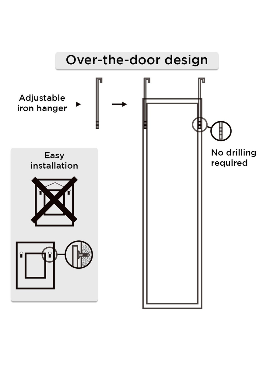 Aroma Over-the-Door Mirror - 30x120 cm