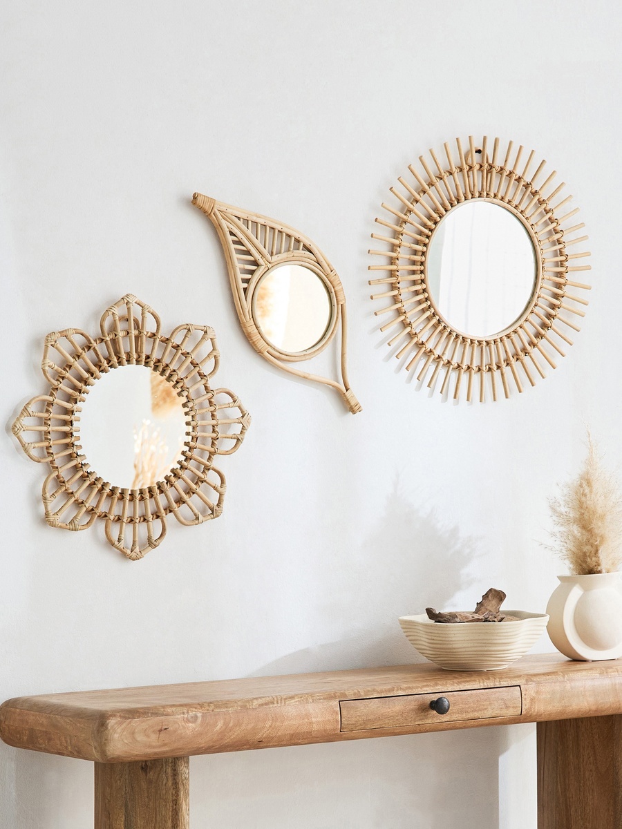 Boho Bliss Decorative Leaf Mirror - 54x4x23 cm