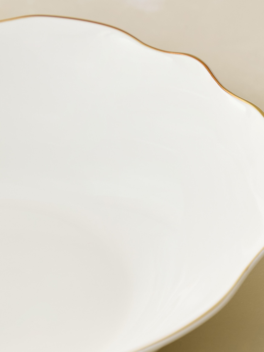 Ivory New Bone China Rim Serving Bowl - 22 cm