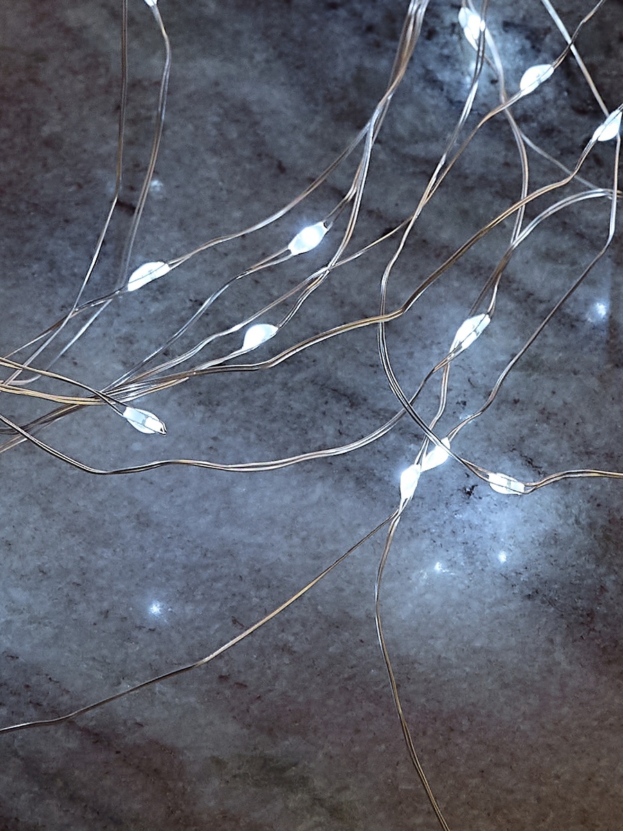 Dux 2.4 m Copper Wire Garland Light with 12 Strings and 300 Warm LED