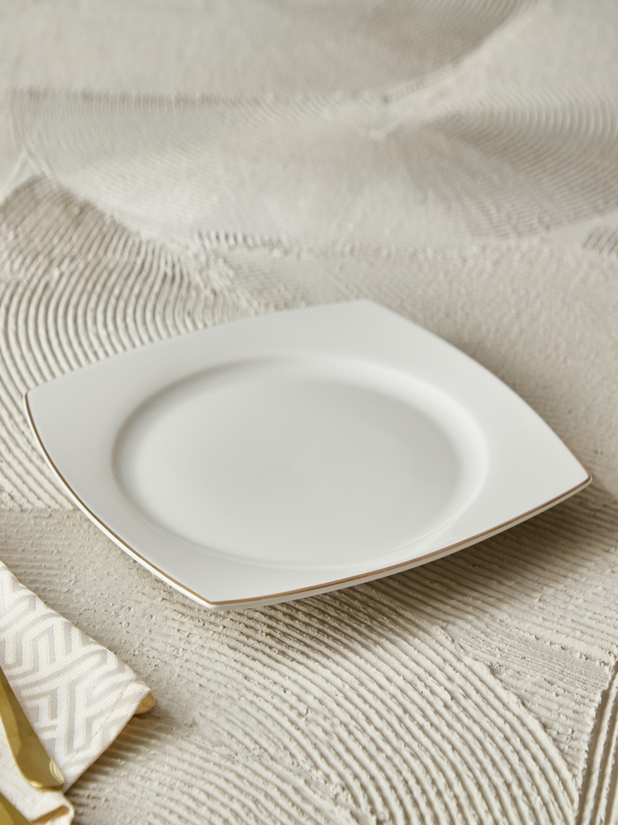 Peace New Bone China Line Square Dinner Plate - 26.7 cm
