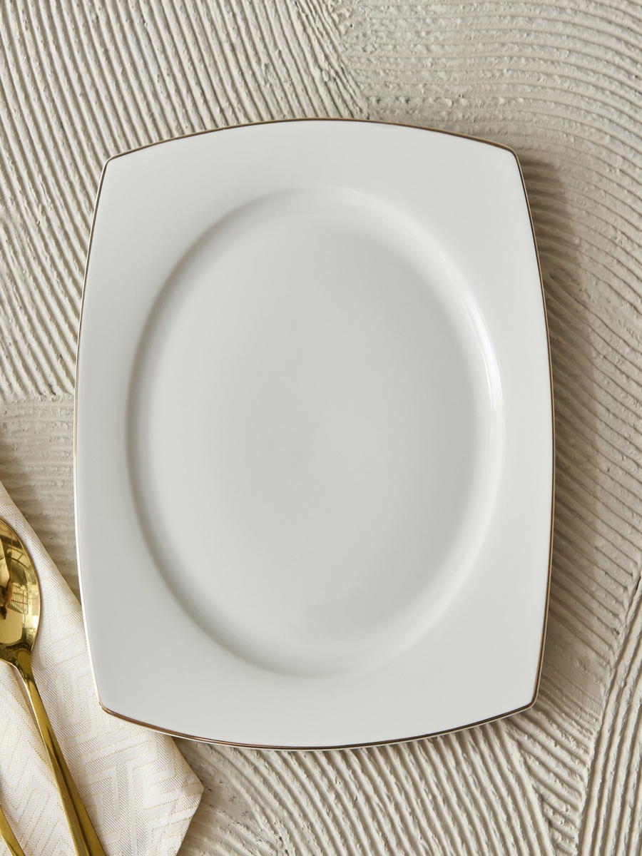 Peace New Bone China Line Square Dinner Plate - 26.7 cm