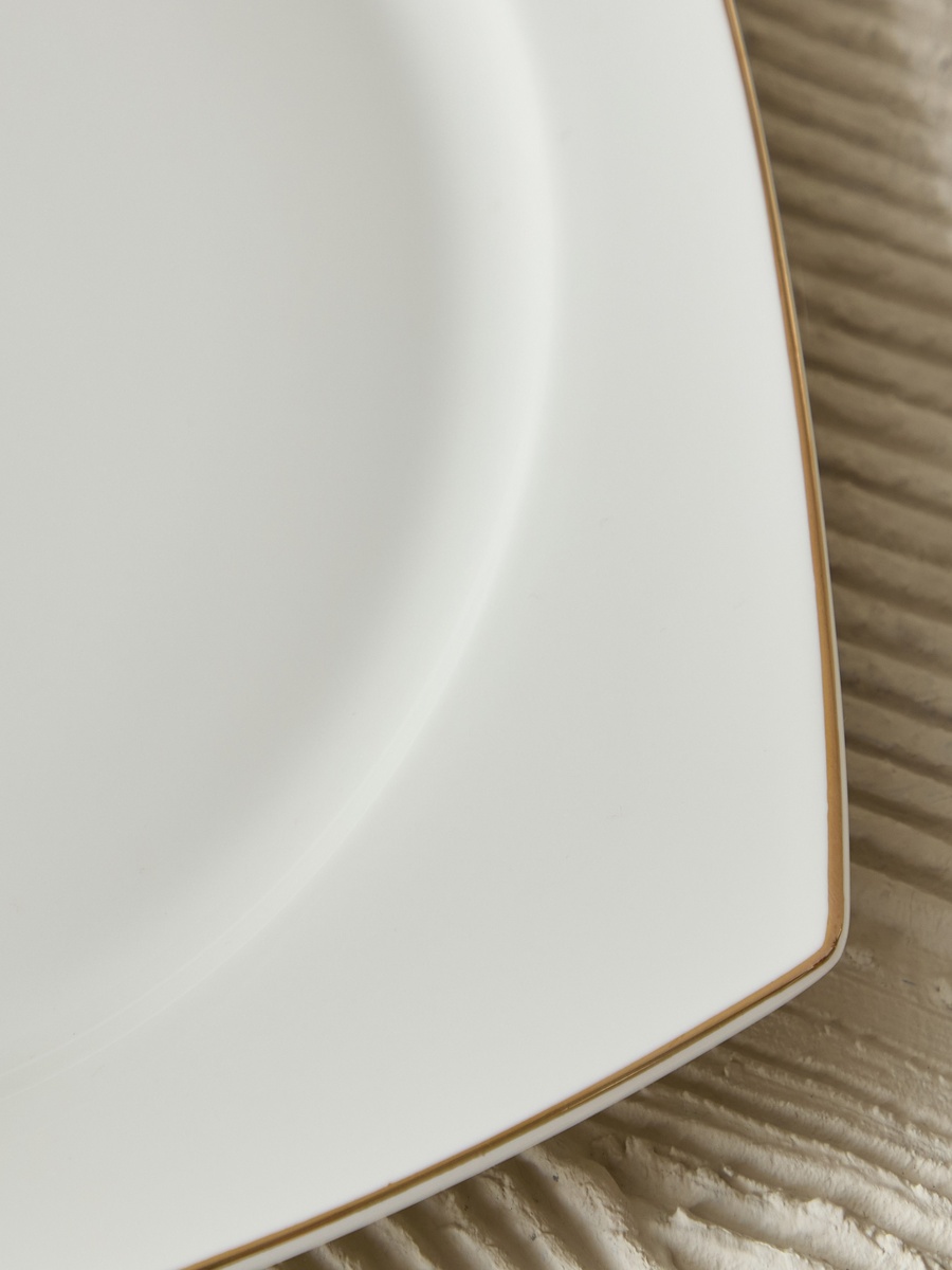 Peace New Bone China Line Square Dinner Plate - 26.7 cm