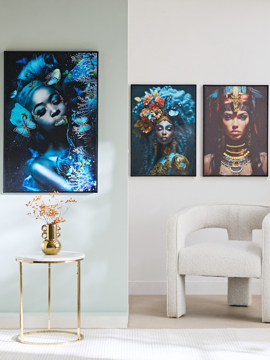 Ersel Girl Framed Picture with High Gloss Surface - 60x90x2.8 cm