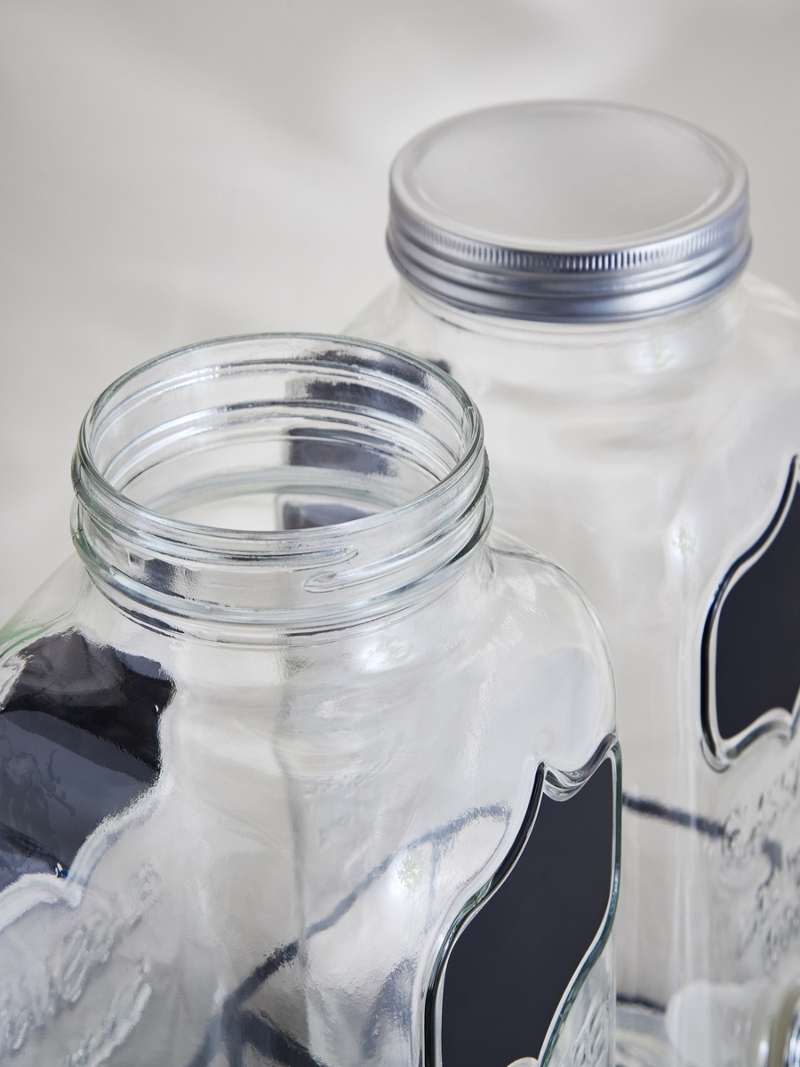 Crysta Twin Glass Beverage Dispenser with Stand - 4 L