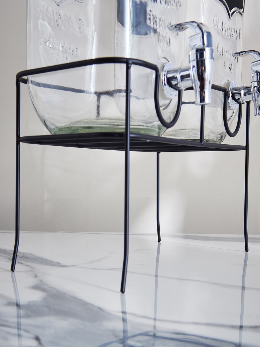 Crysta Twin Glass Beverage Dispenser with Stand - 4 L