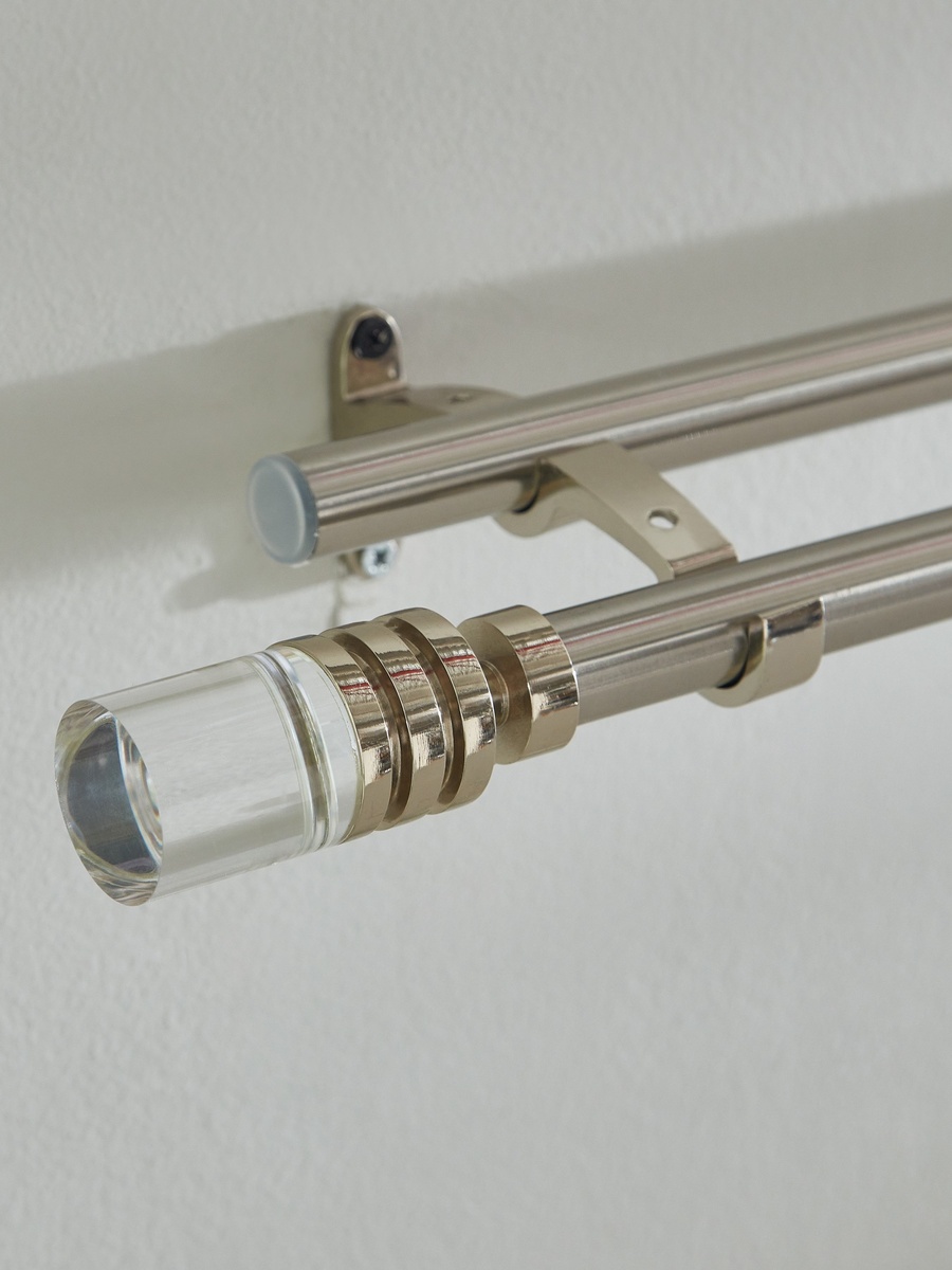 Vista Steel Extendable 19mm Double Curtain Rod - 110-320 cm