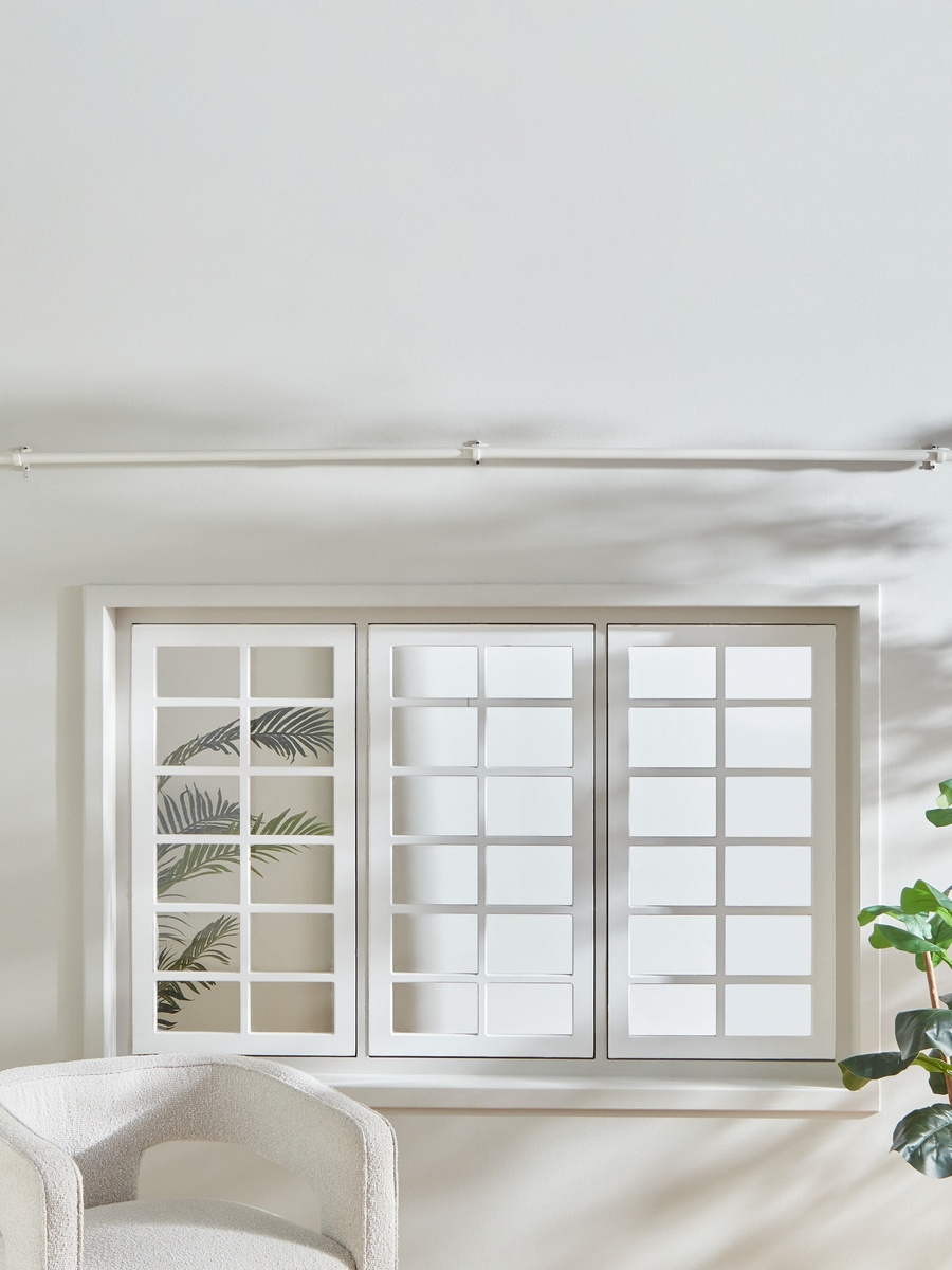 Zoe Powder Coated 25mm Extendable Single Curtain Rod 110-320 cm