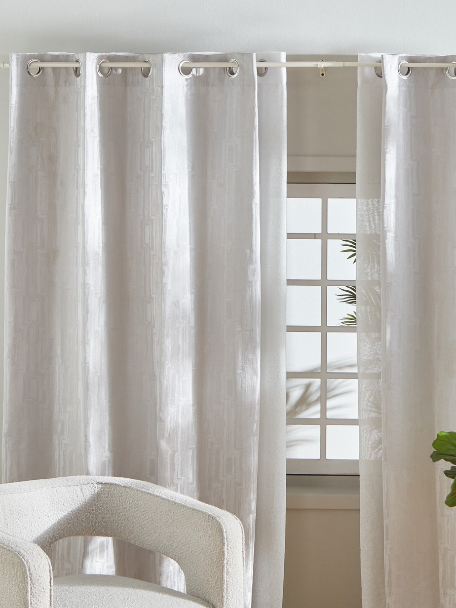 Small Acrylic Square 16mm Double Curtain Rod - 110-320 cm