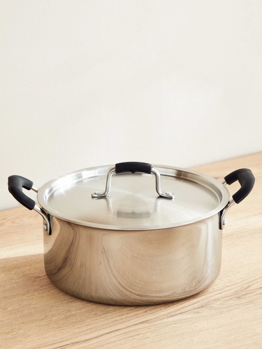 Glisten Steel Triply Casserole with Steel Lid - 24 cm