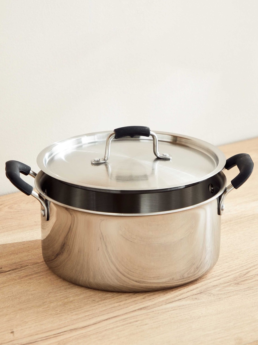 Glisten Steel Triply Casserole with Steel Lid - 24 cm