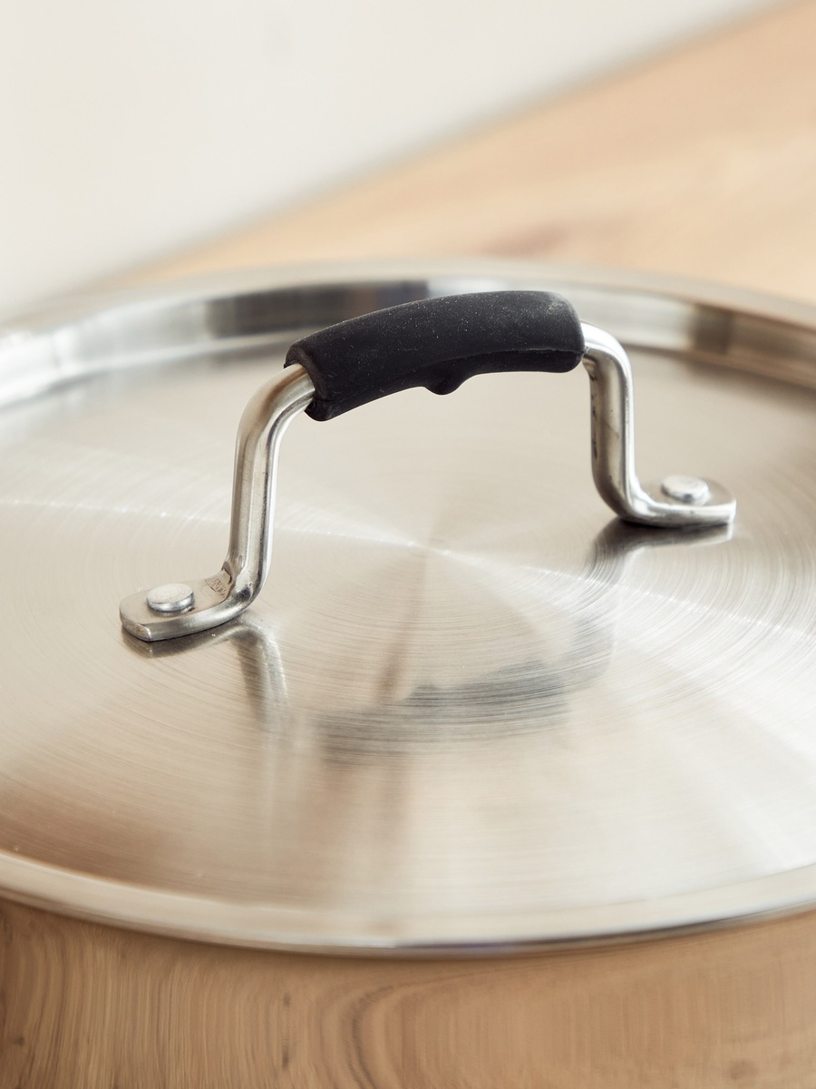 Glisten Steel Triply Casserole with Steel Lid - 24 cm