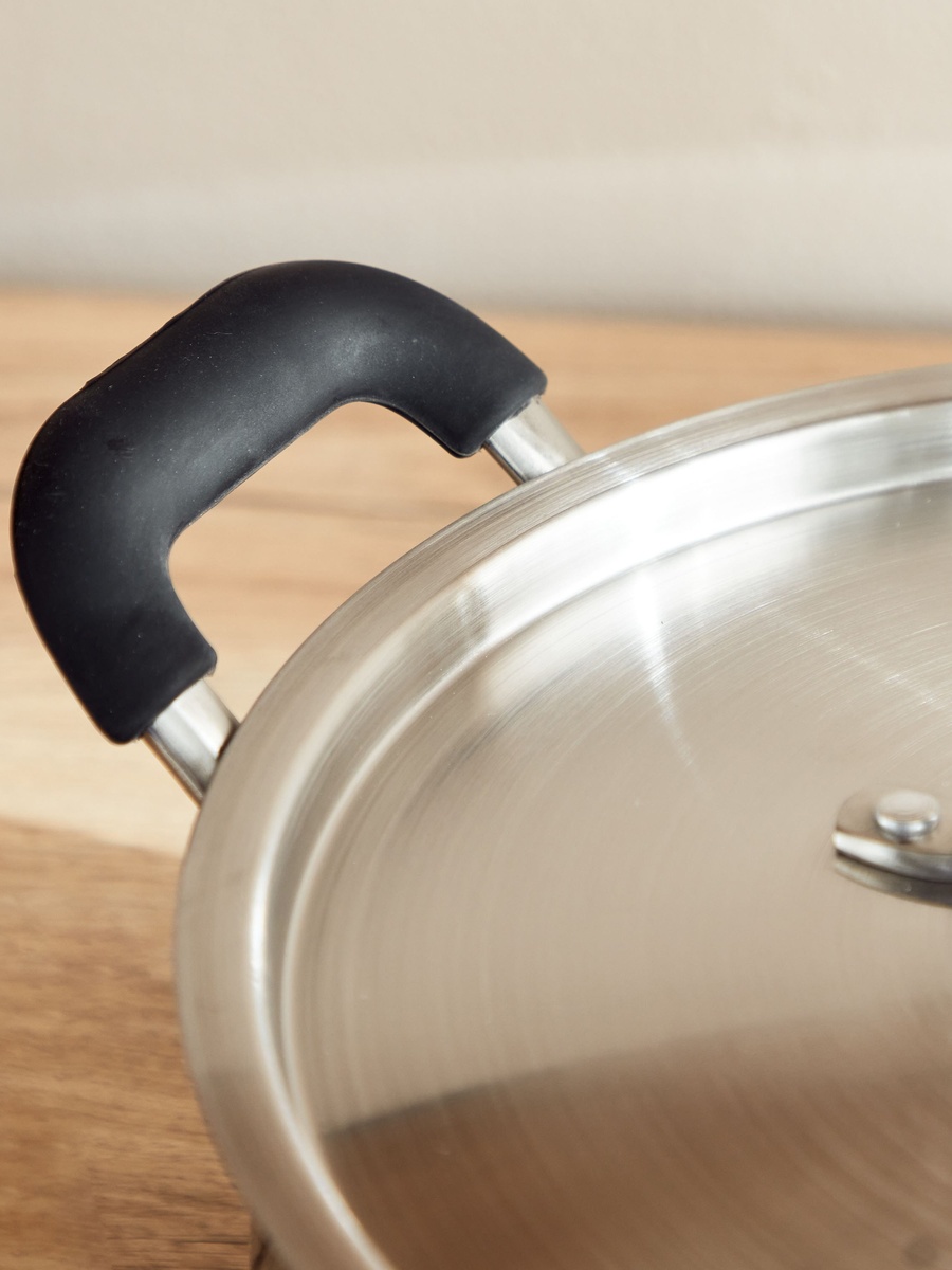 Glisten Steel Triply Casserole with Steel Lid - 24 cm