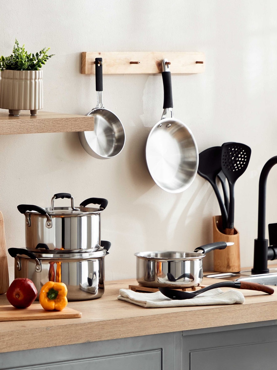 Glisten Steel Triply Casserole with Steel Lid - 24 cm