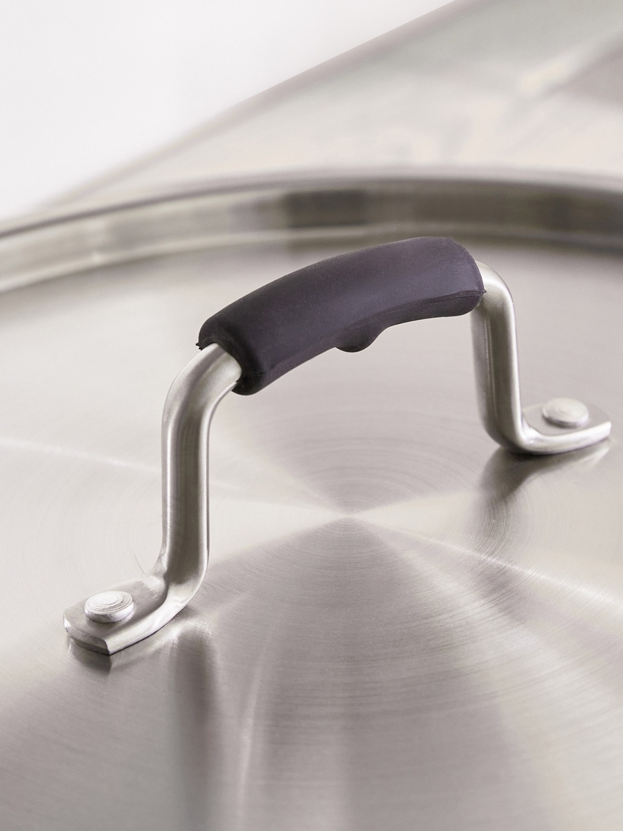 Glisten Steel Triply Wok with Steel Lid - 28 cm