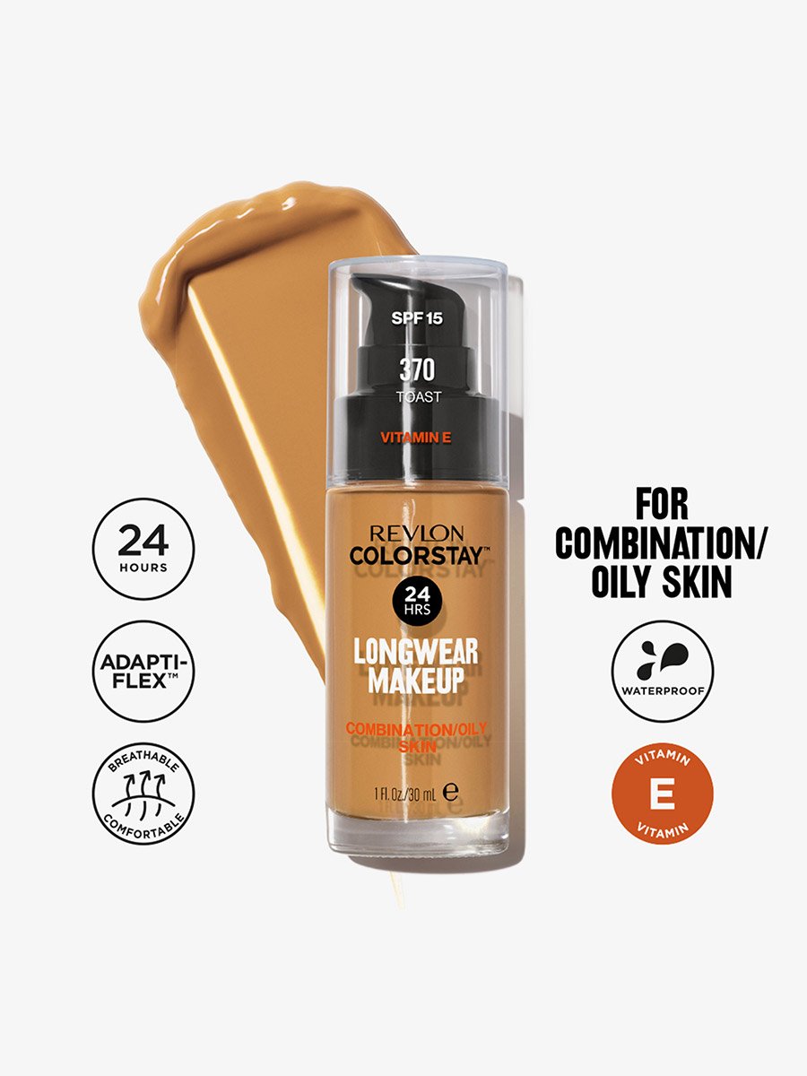 Colorstay Longwear Makeup For Combination Oily Skin, SPF15, Toast 370, 30ml