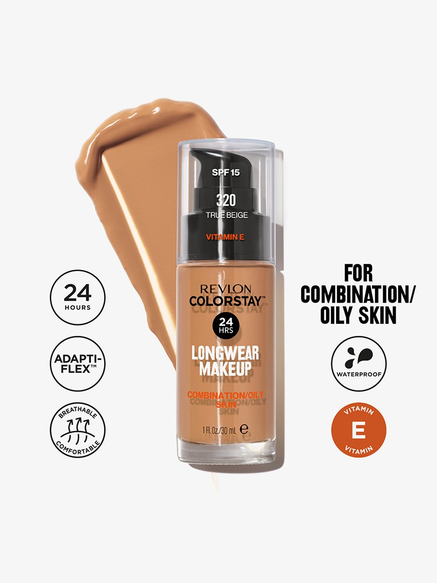 Colorstay Longwear Makeup For Combination Oily Skin, SPF15, True Beige 320, 30ml