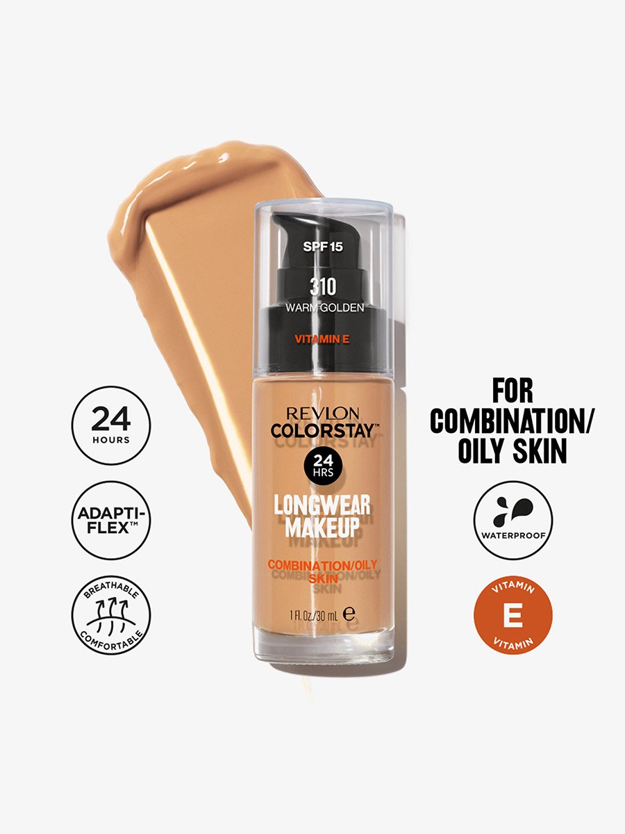 Colorstay Longwear Makeup For Combination Oily Skin, SPF15, Warm Golden 310, 30ml