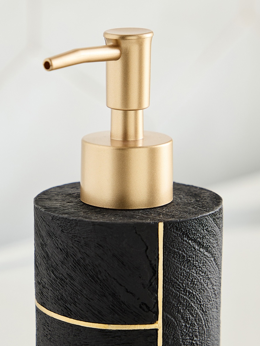 Luxe Resin Black Soap Dispenser 7x7x19.5 cm