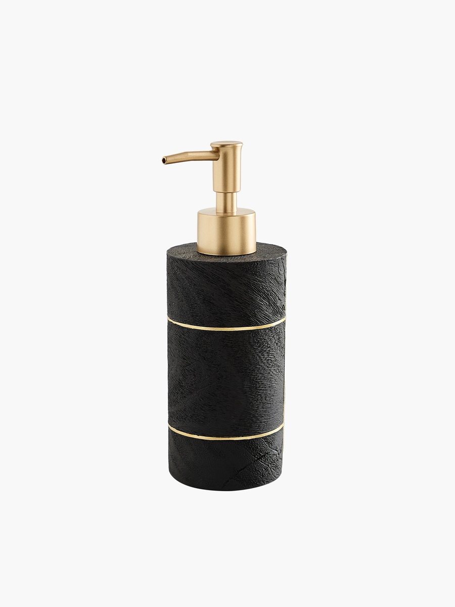 Luxe Resin Black Soap Dispenser 7x7x19.5 cm