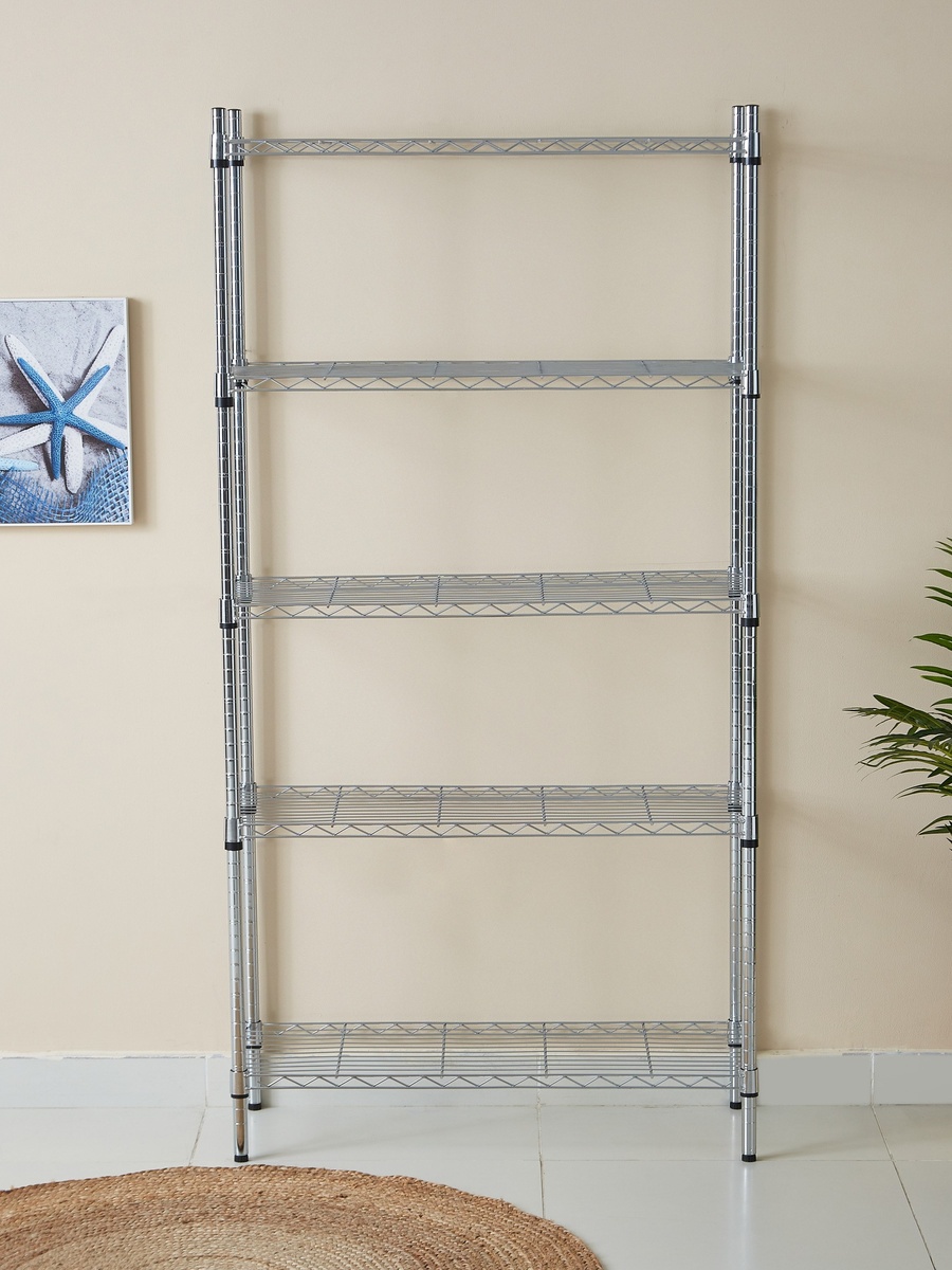 Kean 5-Tier Heavy Duty Wire Shelves Unit - 90x35x180 cm