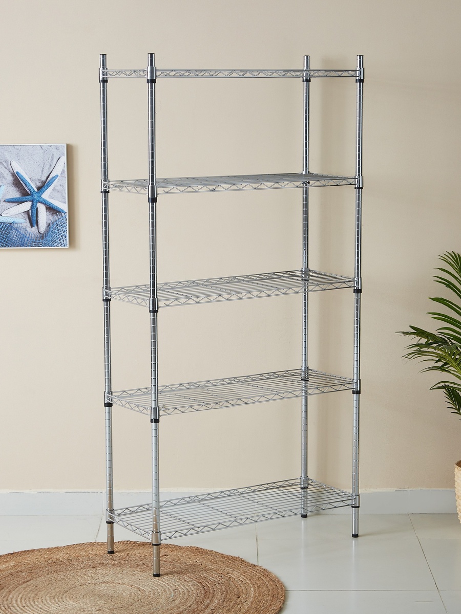 Kean 5-Tier Heavy Duty Wire Shelves Unit - 90x35x180 cm