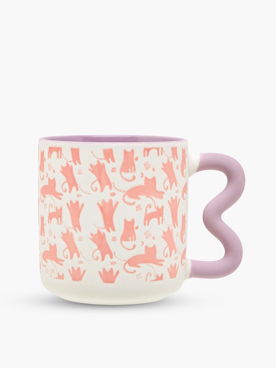 Cat Print Ceramic Mug - 340 ml