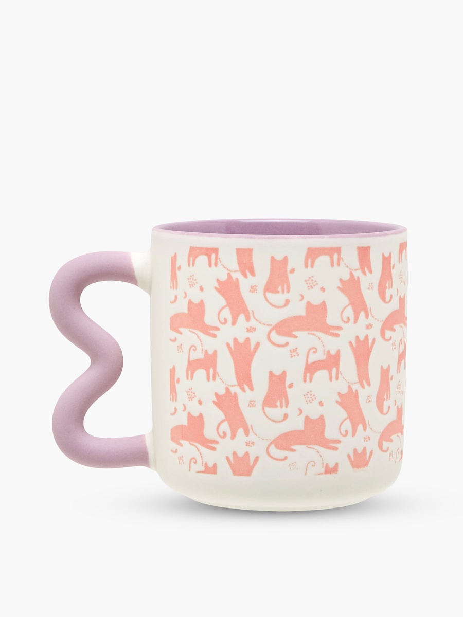 Cat Print Ceramic Mug - 340 ml