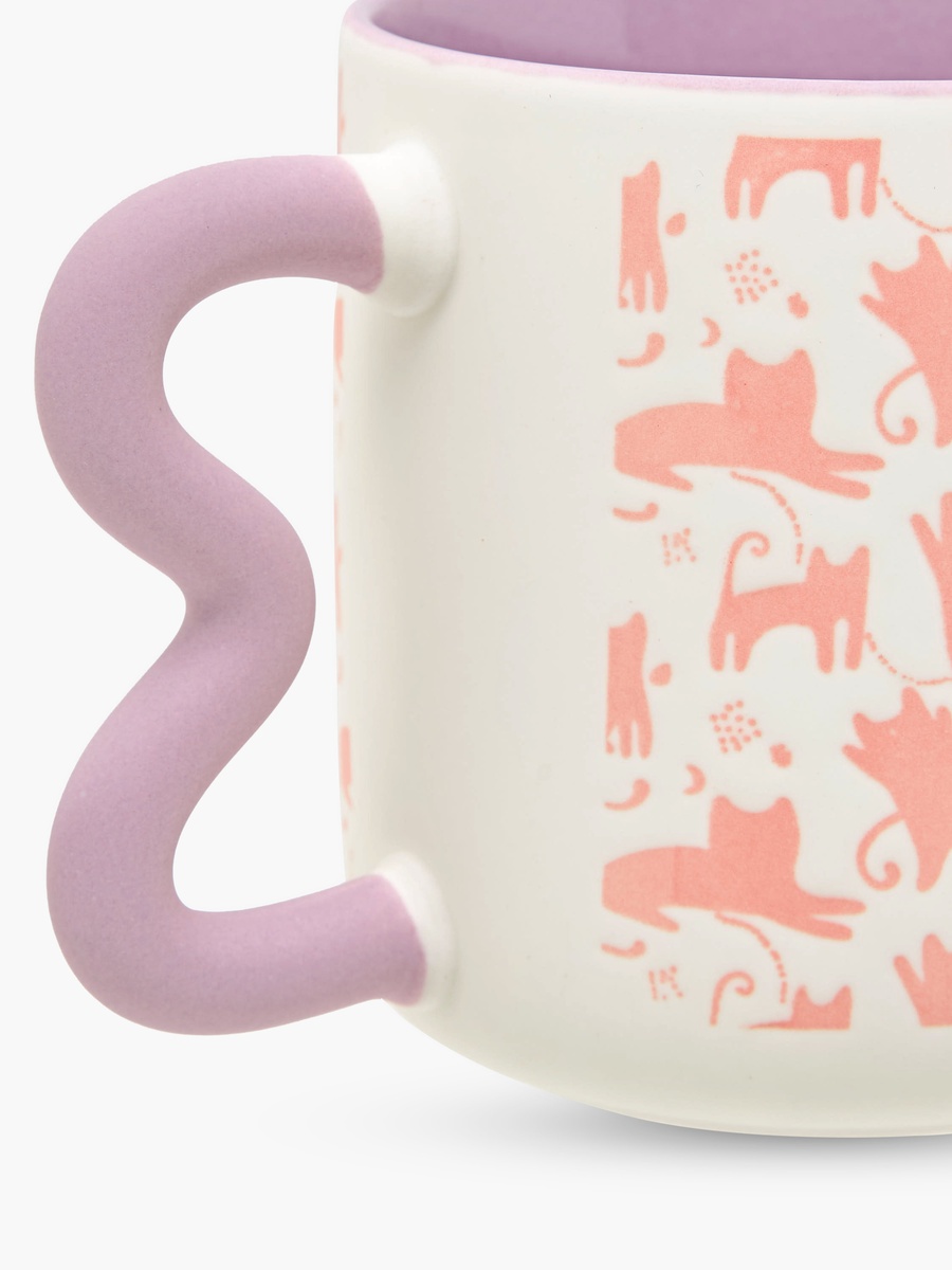 Cat Print Ceramic Mug - 340 ml