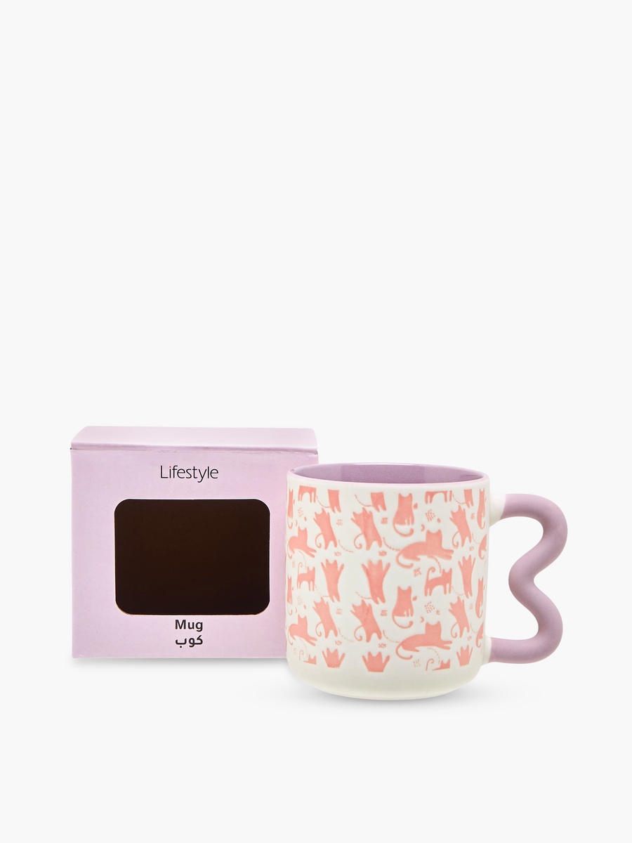 Cat Print Ceramic Mug - 340 ml