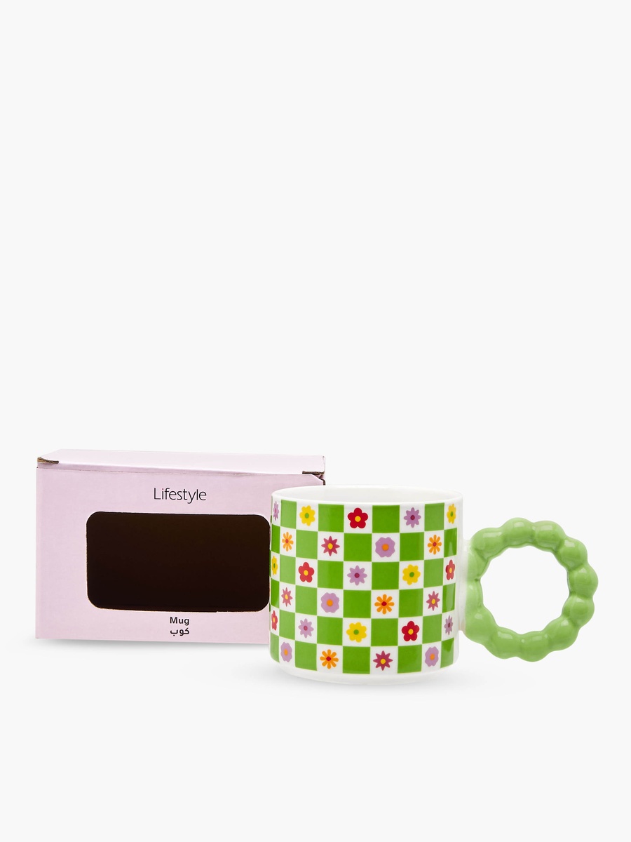 Flower Print Ceramic Mug - 310 ml