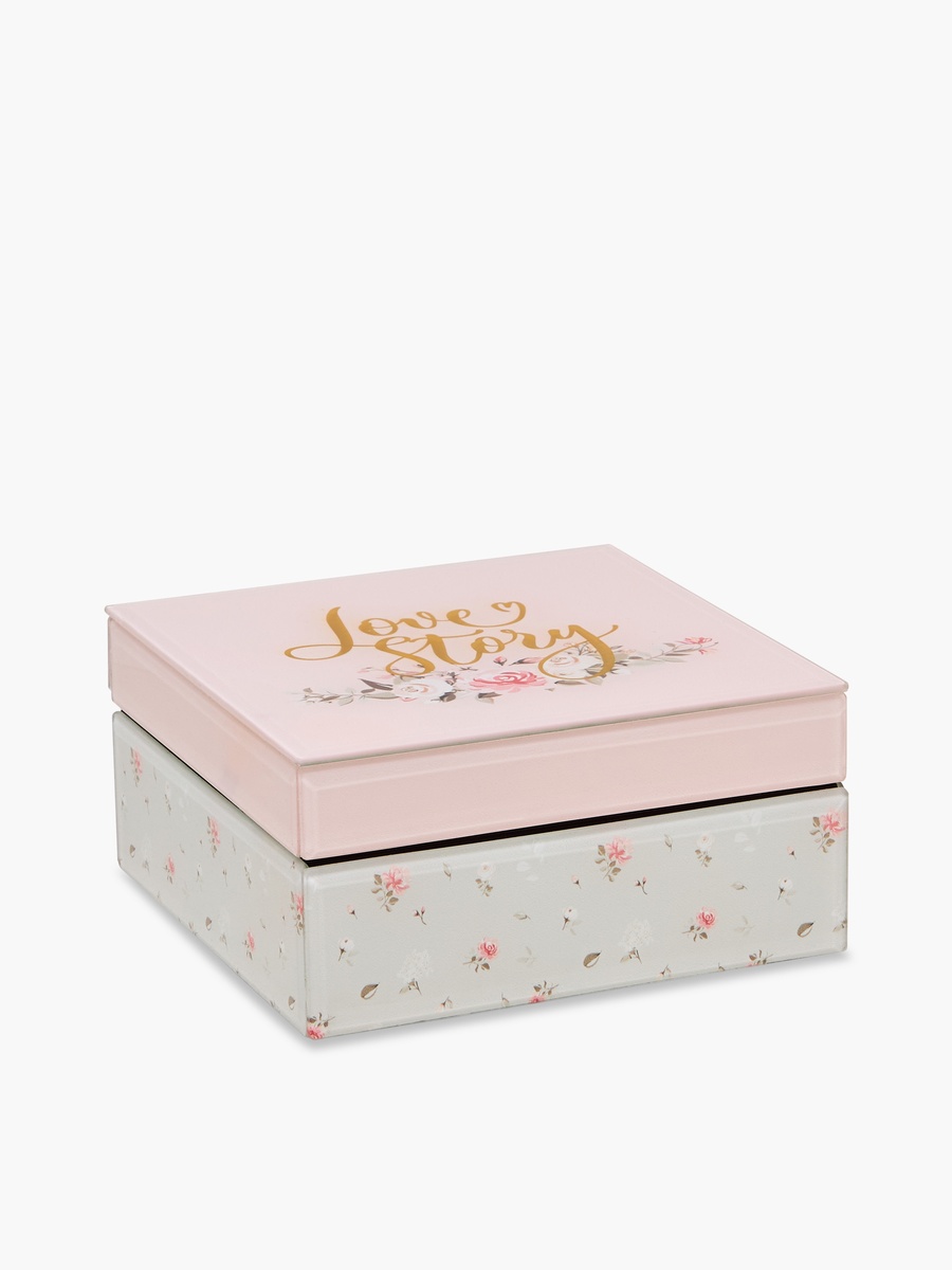 Jewellery Organizer with Floral Print - 15x15x7 cm
