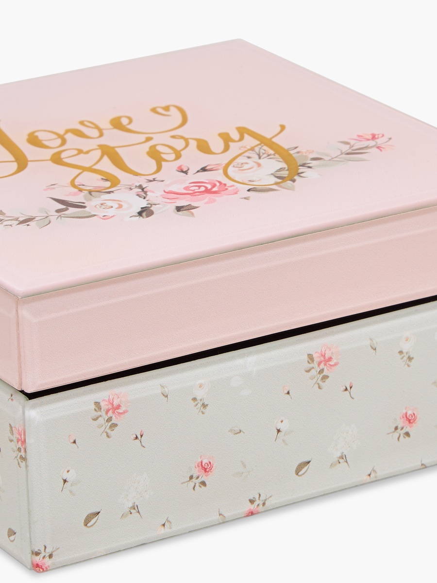 Jewellery Organizer with Floral Print - 15x15x7 cm