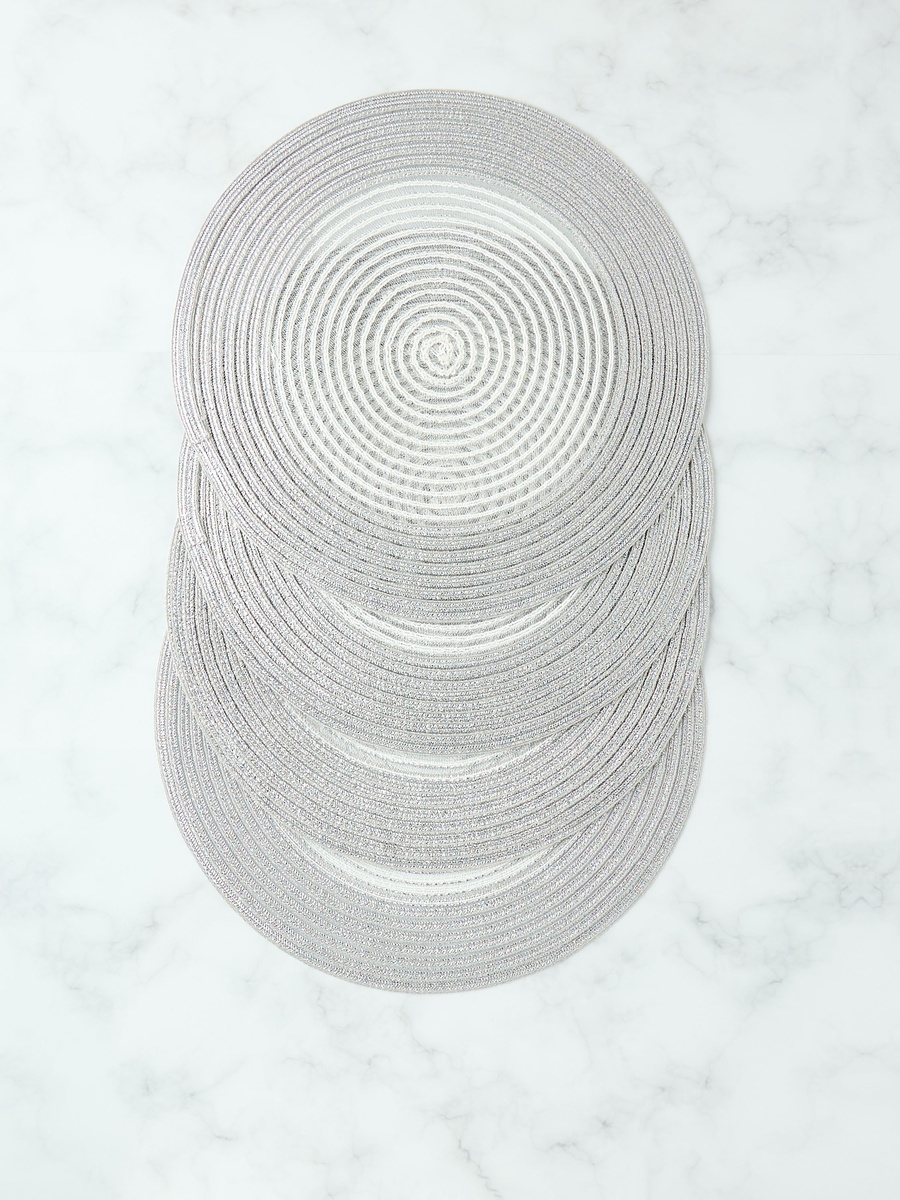Wire Woven Textured Round Placemat - Set of 4