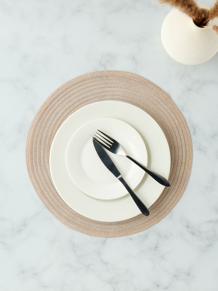 Wire Woven Textured Round Placemat - Set of 4