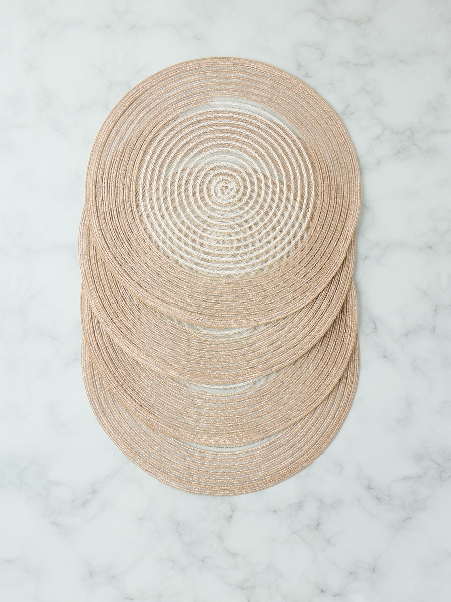 Wire Woven Textured Round Placemat - Set of 4