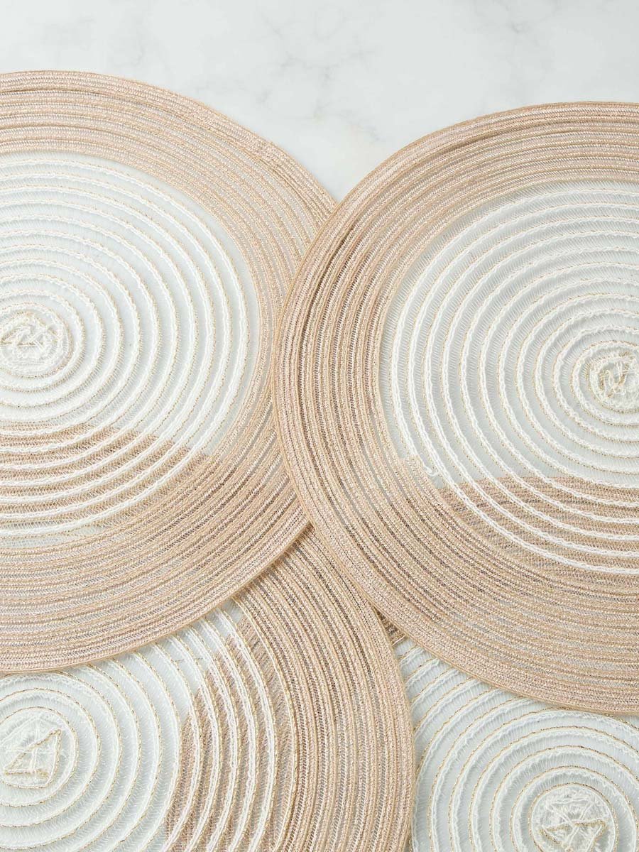 Wire Woven Textured Round Placemat - Set of 4