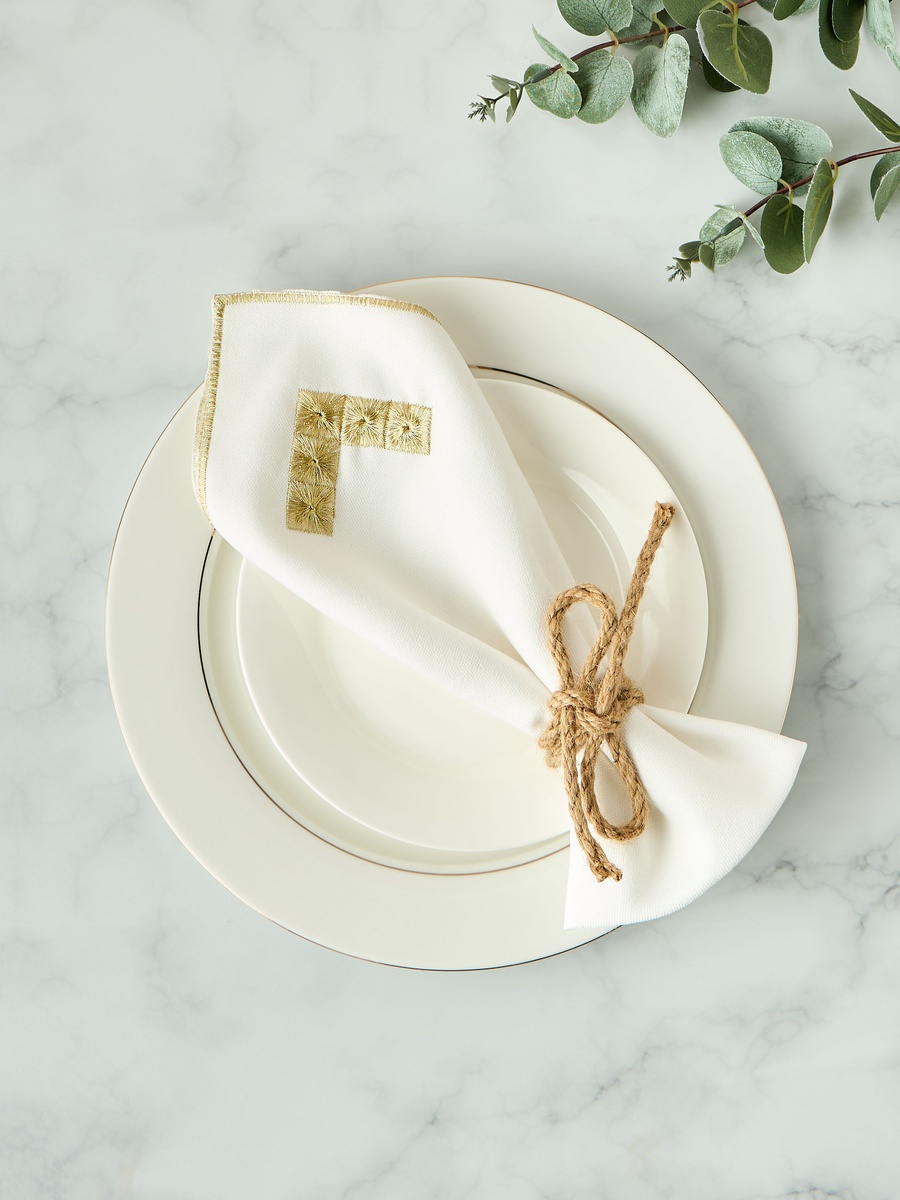 Nomad Luxe 4-Piece Embroidered Napkin Set - 43x43 cm