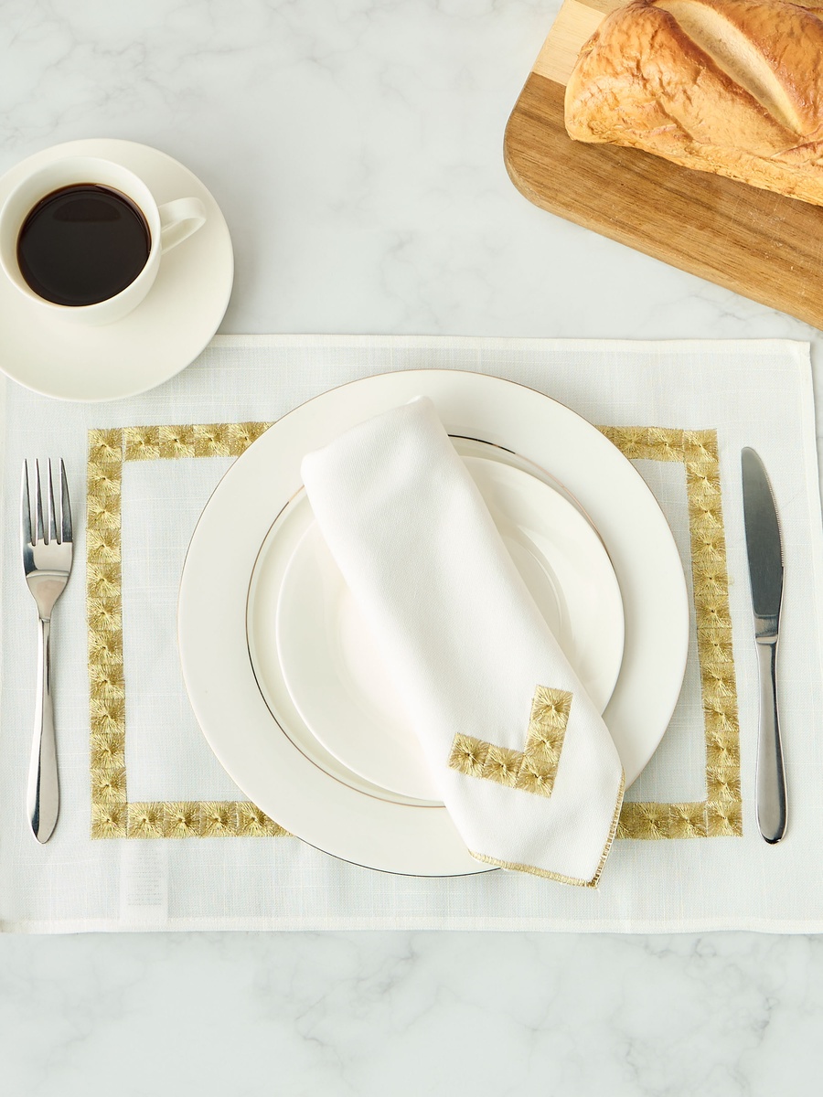 Nomad Luxe 4-Piece Embroidered Napkin Set - 43x43 cm