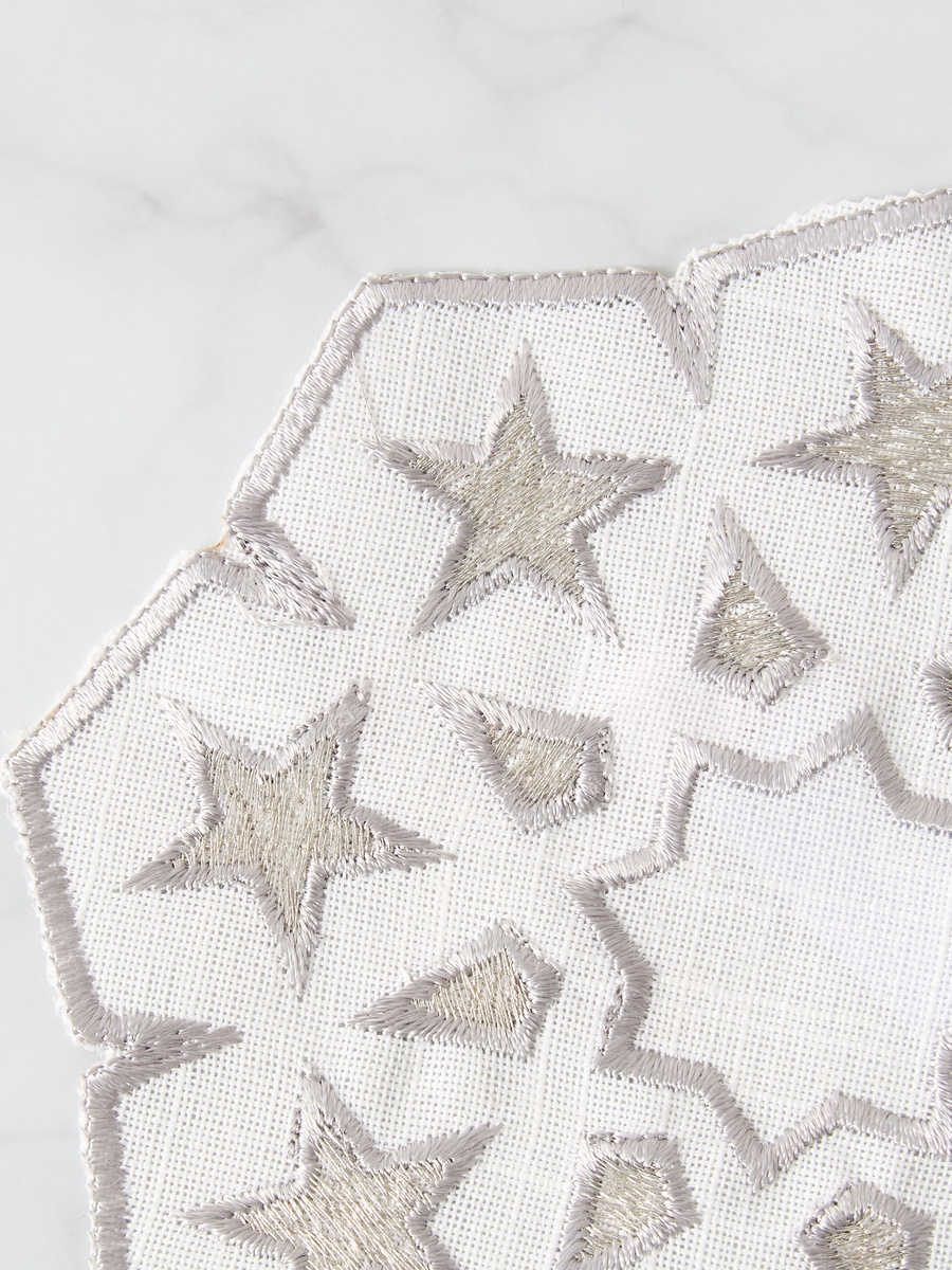 Noor 4-Piece Embroidered Coaster Set - 12 cm