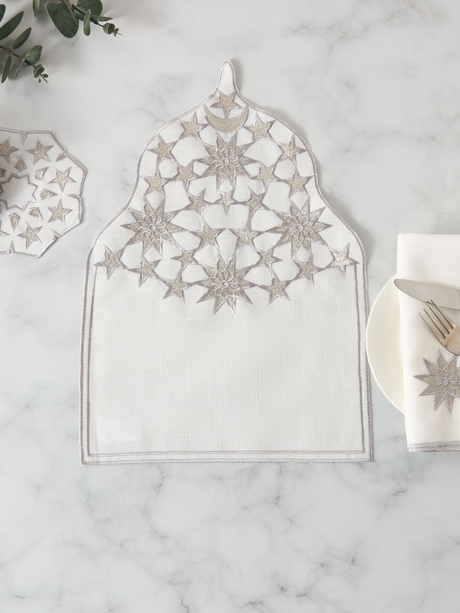 Noor 4-Piece Embroidered Coaster Set - 12 cm
